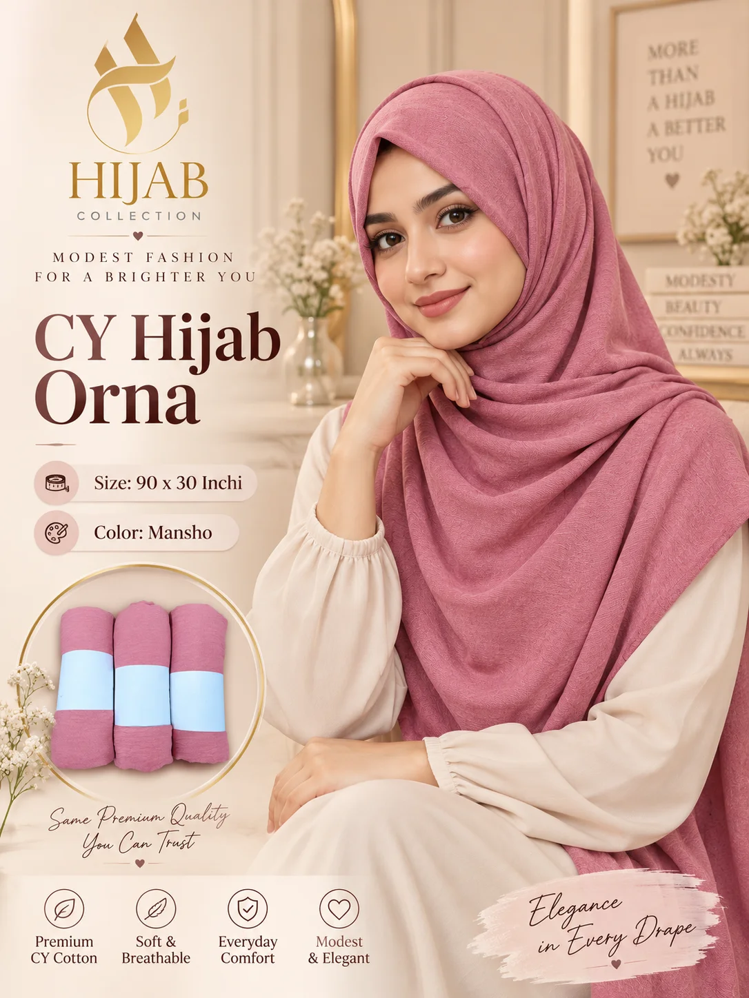 CY Cotton Hijab - CYHO - Mansho